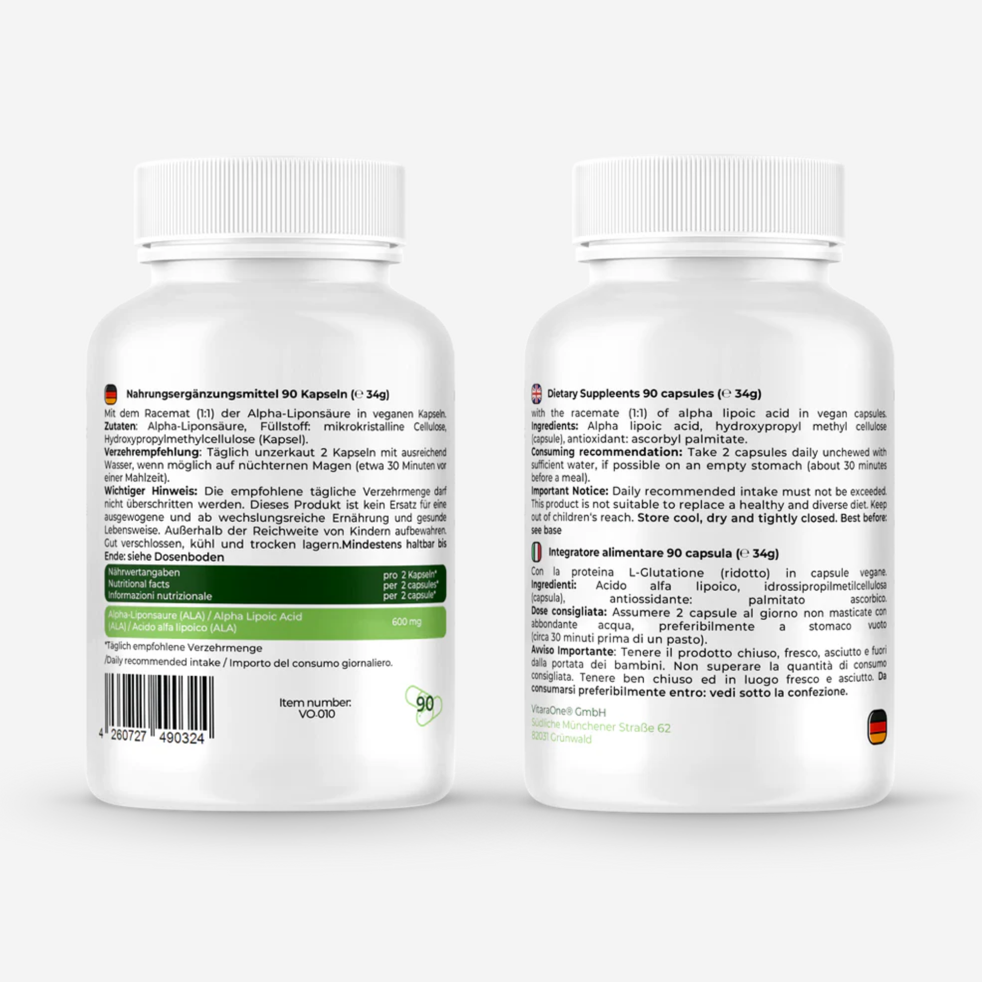 R-Alpha und S-Alpha-Liponsäure 300 mg - 90 Kapseln
