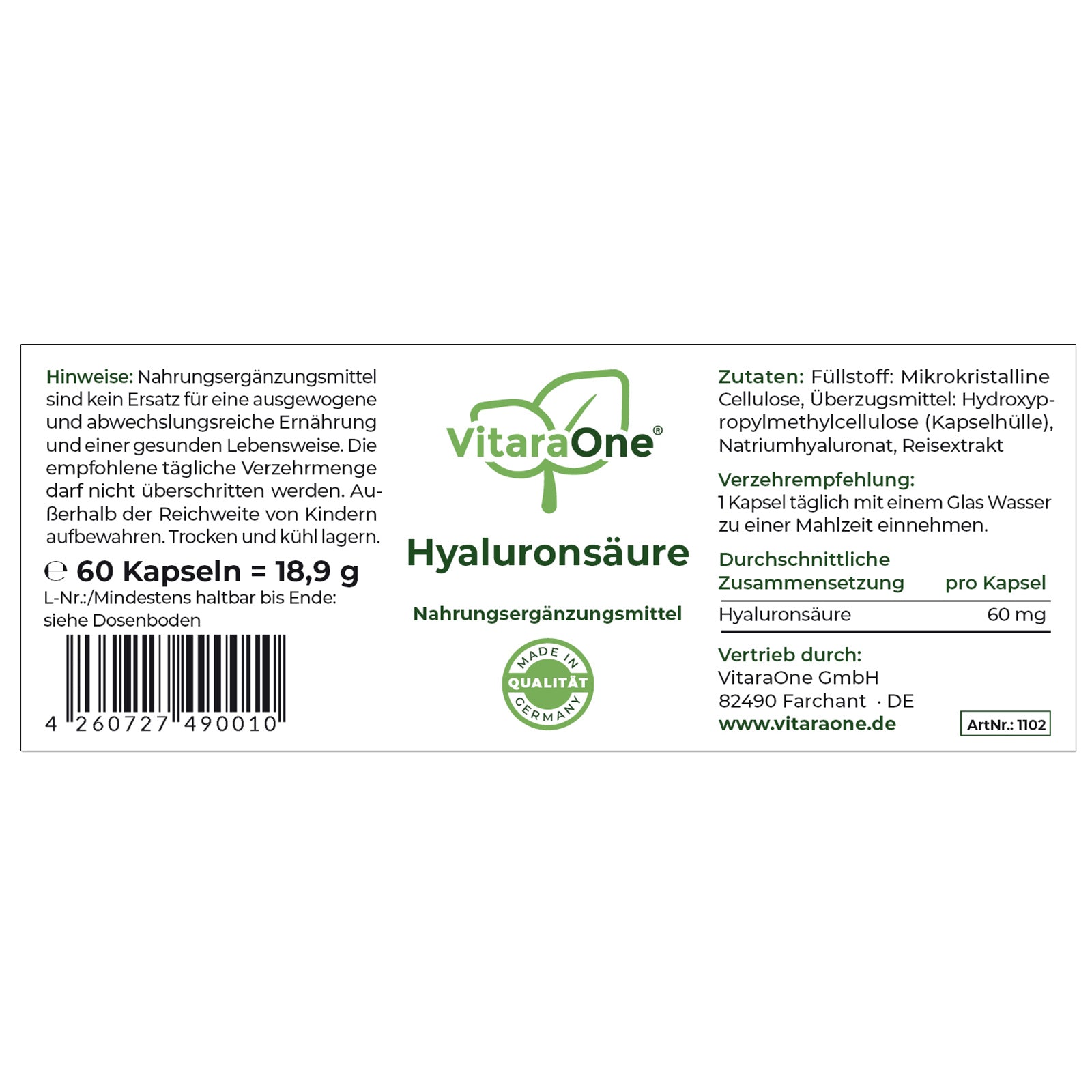 Hyaluronsäure - VitaraOne GmbH