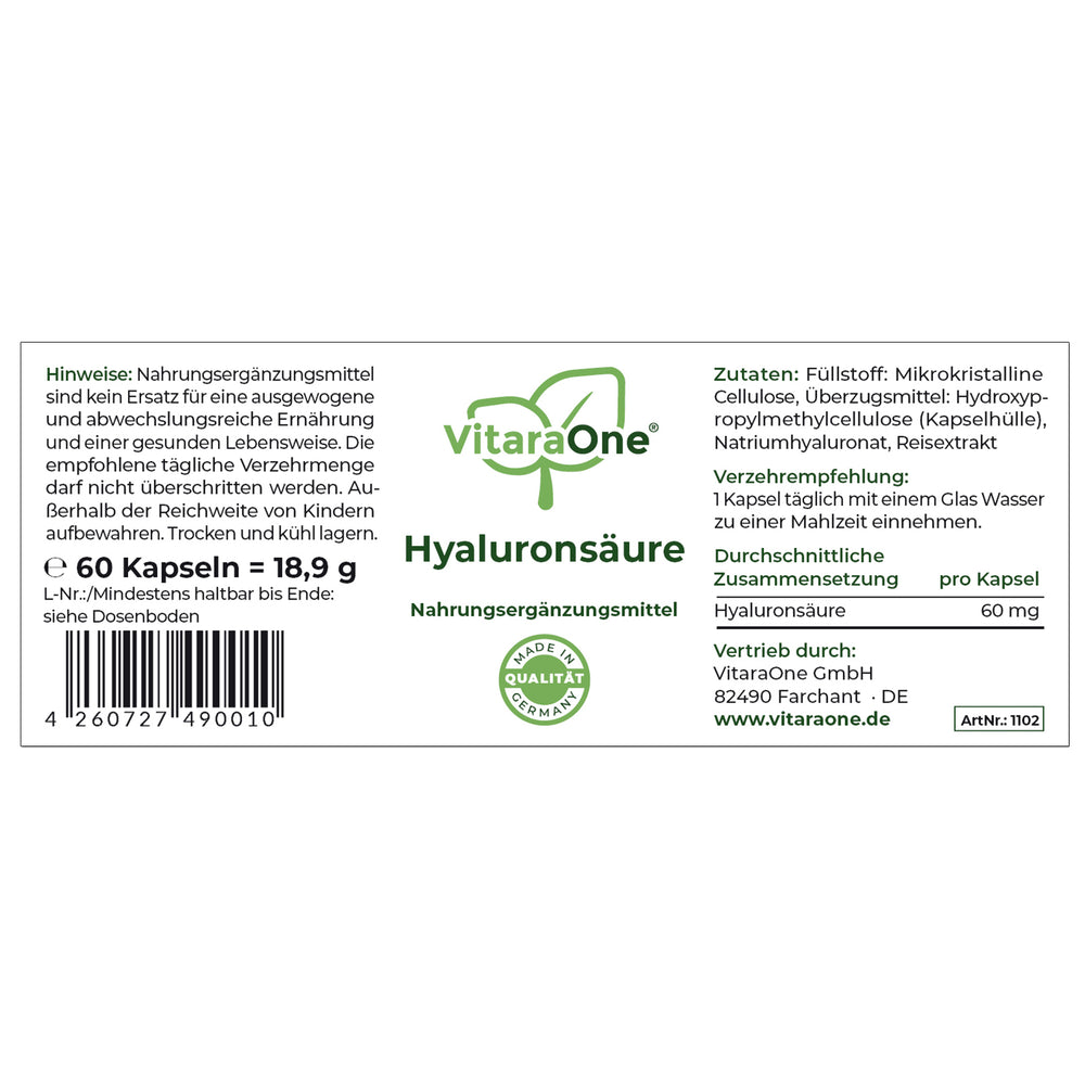 
                  
                    Hyaluronsäure - VitaraOne GmbH
                  
                