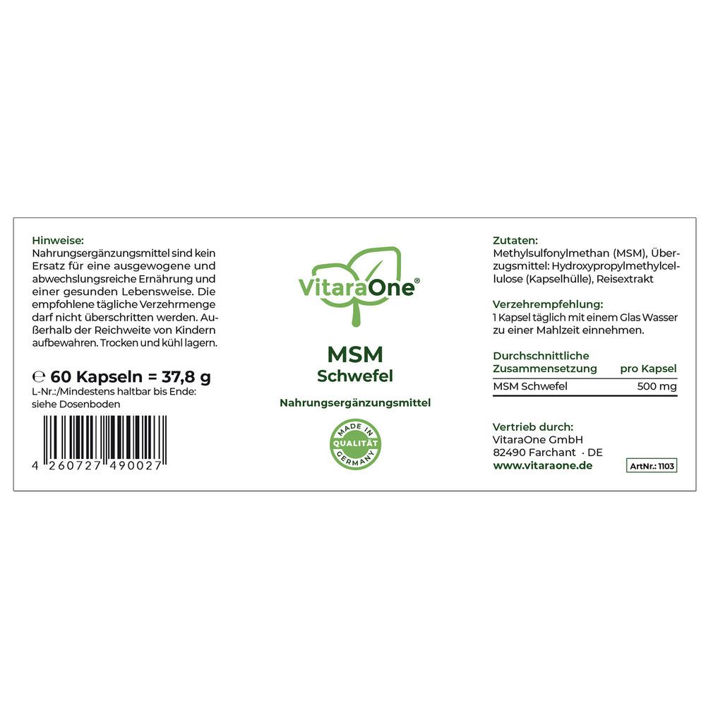 
                  
                    MSM Schwefel - VitaraOne GmbH
                  
                