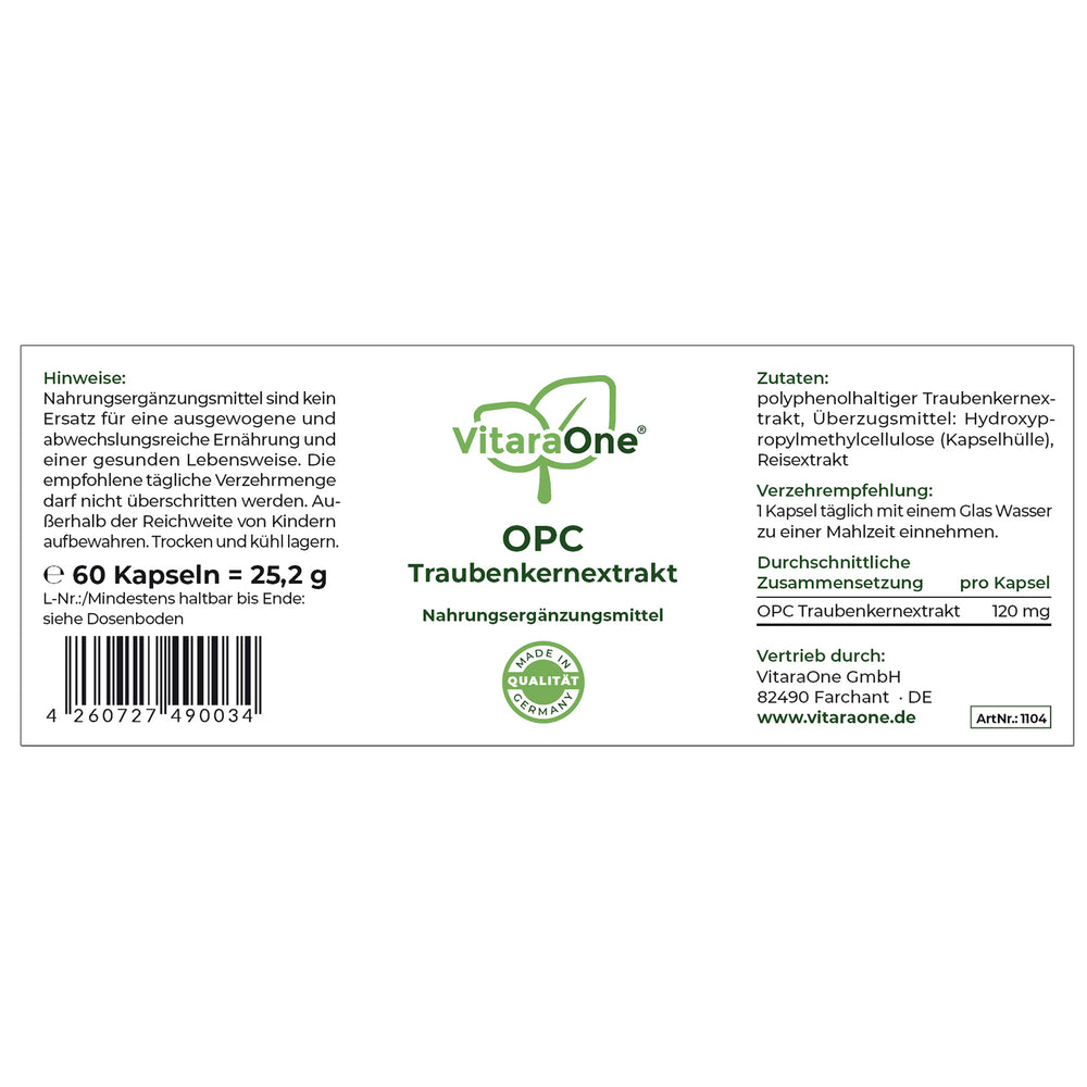 
                  
                    OPC  Traubenkernextrakt - VitaraOne GmbH
                  
                
