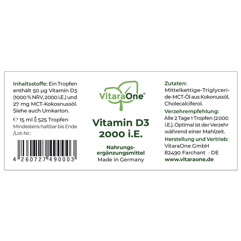 
                  
                    Vitamin D3 liquid 2.000 - VitaraOne GmbH
                  
                